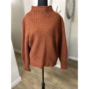 Madewell Womens Chunky Mock Turtleneck Sweater Brown Wool Blend‎ Size Small